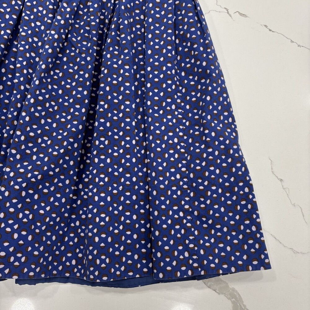 Kate Spade Dress Size 0 Mini V Neck Geo Dot Poplin Fit And Flare Blue - Picture 4 of 9